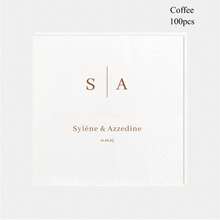 20-500张定制婚礼餐巾纸，三层字母组合个性化鸡尾酒餐巾纸，适用于单身派对、周年纪念、订婚派对——一次性饮料/甜点餐巾纸，也适用于情侣聚会、闺蜜之夜、婚礼餐桌装饰、圣诞派对装饰、秋季装饰、办公室装饰、优雅生活、永恒之爱 - 彩色 - 查看 21