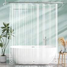 1pc Fully Transparent Waterproof Mildew-Resistant Bathroom Shower Curtain, PEVA Waterproof Windproof Liner (Hooks Not Included) Christmas Decor