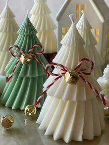 3D Christmas Tree Candle Silicone Mold, DIY Christmas Candle, New Origami Folding Fan Shaped Silicone Candle Mold, Vintage French Style Candle Mold For Home Decor, Bedroom Aromatherapy, Christmas & Wedding Candle Mold 1PC Christmas Christmas Decorations Christmas Pajamas Christmas Gifts Christmas Decor - Multicolor - View 13