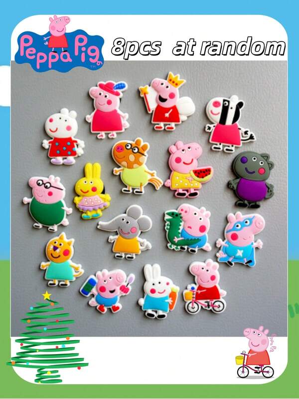 8pcs Peppa Pig, A Set Of White Board, Blackboard, Magnet, Refrigerator, Cartoon, Best Holiday Gift For Good Friends, Party Atmosphere Decoration, Perfect Party Decoration, Home Decoration Decorations, Perfect Room Decoration, Christmas Gift, Valentine's Day, Ideal Friend Gift, Suitable For Birthday Celebrations, Souvenirs Women's Souvenir,Cute Aesthetic, Valentine Day, Gifts, Decorations, Home Decor,Valentines Gifts