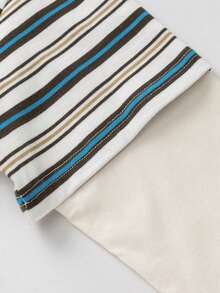 mini bala Boys Two-Layer Cotton Long Sleeve Tee Soft Breathable Stylish Casual Top - Coffee White Tone - View 8