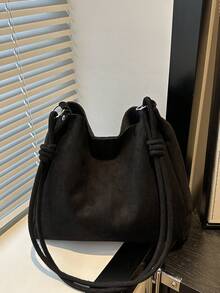 奢华新款PU皮革时尚高端手提包 - 黑色 - 查看 4