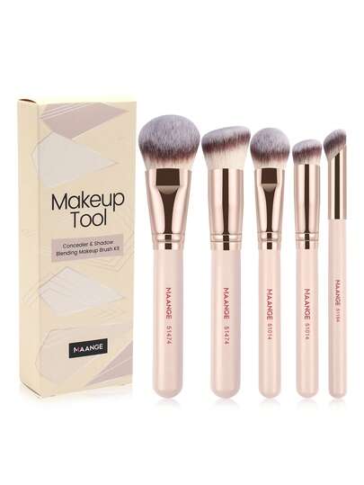 MAANGE 5/6/8pcs Professional Makeup Brush Set With Paper Box, Including Foundation Brush, Powder Brush, Face Brush, Contour Brush, Blush Brush, Nose Contour Brush, Concealer Brush, Eyeshadow Brush, Highlighter Brush, Blending Brush, Makeup Brushes, Detail Brush. Made Of Soft Fibers, Suitable For Powder, Liquid And Cream Products, Portable And Travel-Friendly.