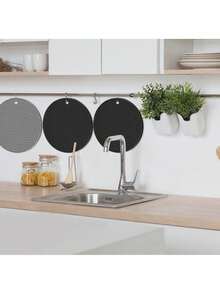 2pcs Heat Resistant Placemats, Non-Slip Silicone Trivet Mats For Hot Pots, Pans, Dishes, Suitable For Kitchen, Dining Table, Multipurpose Coasters