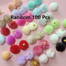 20/50/100pcs Multi-Color Faux Rabbit Fur Pom Pom Pendant, 1.8cm Fluffy Ball, 18 Colors, Winter Series Accessories, Suitable For DIY Christmas Crafts, Earrings, Hair Accessories, Keychains