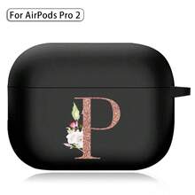 Earphone Case For Airpods (1st / 2nd / 3/4rd Generation) / Airpods Pro /Pro 2 Printed Gold Letters Soft Silicone Wireless BT Headphones Charging Box Protective Cover