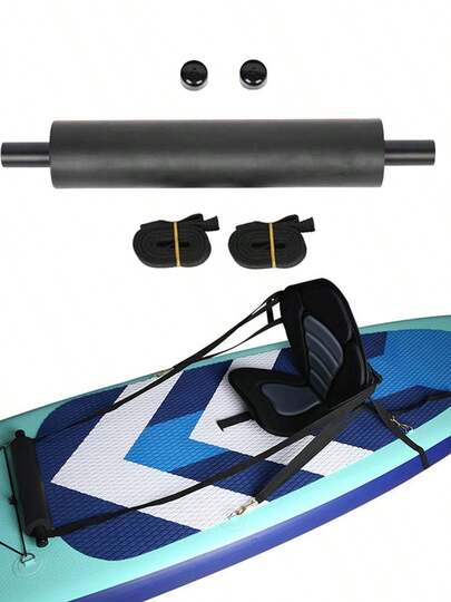 Kayak Foot Braces, Universal Adjustable Kayak Foot Pegs Pedals, Lightweight Boat Foot Rest With 2 Straps, Cushion Pedal For Inflatable Boats Kayaks Black