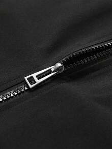 Jachetă Varsity pentru femei, toamnă și iarnă, jachetă bomber de baseball, haină exterioară în stil universitar cu fermoar alb-negru, jachetă casual la modă pentru fete