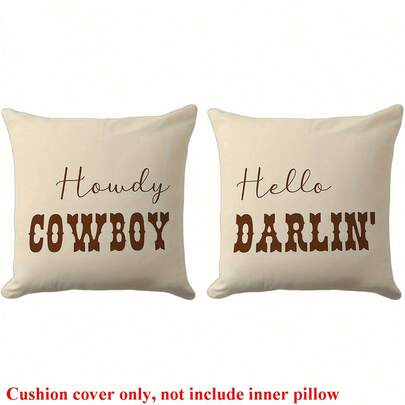 2 Stück Land-Stil Western Kuhfell Muster Kissenbezüge, 45x45cm, einseitiger Muster, Reißverschluss, maschinenwaschbar, Polyester Dekorative Kissenhülle, geeignet für verschiedene Raumtypen Dekoratives Kissen (ohne Innenkissen)