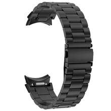 1条银黑色快拆金属表带，兼容三星Galaxy Watch 7、Galaxy Watch 6（6 Classic 47mm/43mm）、5/4（44mm/40mm）、FE/5 Pro（45mm）、4 Classic（46mm/42mm），不锈钢材质，男女通用，20mm - 黑色 - 查看 6