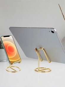 1/2pcs Iron Wire Metal Phone Stand, Minimalist Iron Desktop Phone/Tablet Holder, Creative Metal Phone/Tablet Stand