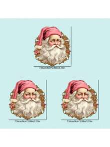 1 pieza/2 piezas/3 piezas Pegatinas con estampado de transferencia de calor de Papá Noel - Parches termoadhesivos aptos para personalizar vaqueros, camisetas, ropa, mochilas, almohadas, camisetas, sudaderas, bolsas de lona DIY