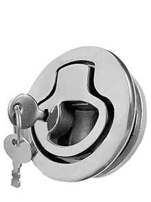 ISURE MARINE Boat Latches Stainless Steel 2", Latch Hatch Round Pull Marine Boat Flush Pull Hatch Latch Locking Lift Handle Round Deck Hatch - Locking - Bạc - Xem 1