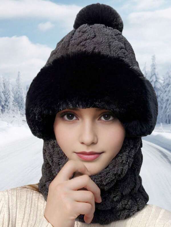 Mütze, Kopfbedeckung, Einteiler Mütze, Winter dick und warm Ohrenschutz Mütze, windundurchlässig und kältebeständig Vollgesichtsschutz Mütze für Radfahren, Schal Einteiler Gesichtsmaske und warmer Ohrenschutz Mütze Herbst