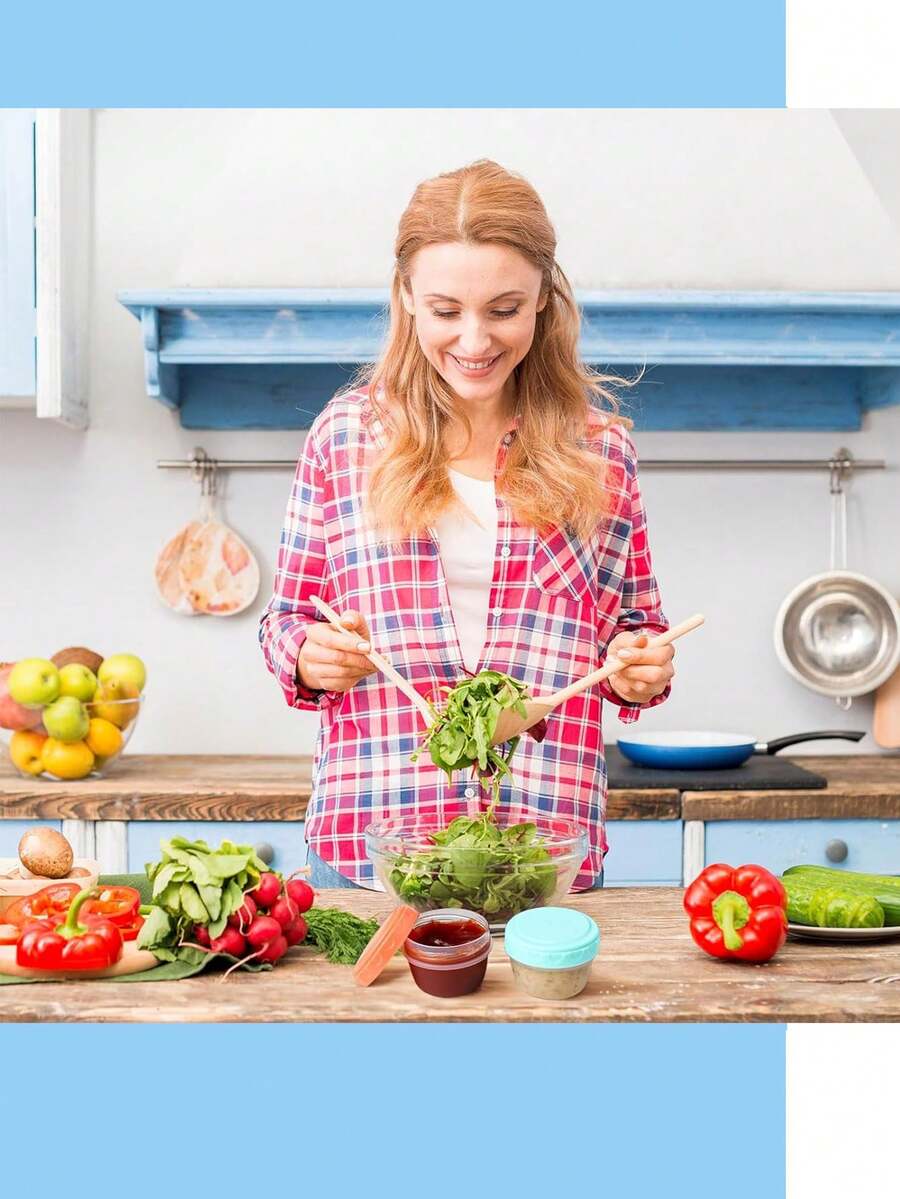 12pcs Mini Sauce Containers With Lids, 2oz Reusable Condiment Cups With Measurement Markings, Portable Salad Dressing Jars, Small Plastic Food Storage Containers, Leak-Proof, Microwave & Fridge , For Travel, Picnic, School, Lunch, Holidays, Parties, Christmas, Halloween, Mother's Day, Valentine's Day - Multicolor - View 1