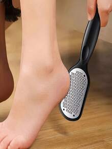 1pc Professional Stainless Steel Foot Scrubber - Splash-Proof Design, Durable Anti-Rust Handle, Essential Tool For Home SPA, Pedicure & Manicure Care, High-Quality Coarse & Fine Texture Scrubber, Ergonomic Grip