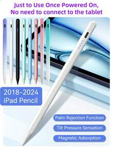 1pc Metal Stylus Pen, Magnetic, Gradient Color, Compatible With IPad 2018-2024, Magnetic Stylus Supports All Smartphones/Tablets/Apple IPad 10th, Palm Rejection, Tilt Sensitivity, Fast Charging Compatible With Apple IPad Pro 11/12.9", IPad Mini 5/6/Air3/4/5, IPad 6/7/8/9/10 [Gradient Color]