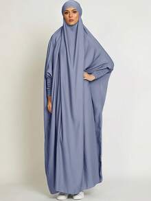 1 件宽松 Abaya Khimar 带弹性袖子，高隐私设计，优质穆斯林女性祈祷头巾，伊斯兰服装