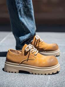 Men's Derby Shoes,Zapatos De Vestir, Formal Shoes, Fashionable Casual Retro Workwear Shoes, Office Shoes Suitable For Campus, Holidays, And Daily Versatile In All Seasons - 棕色 - 查看 5