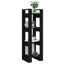 Libreria/divisorio per ambienti Larryhot Nero 41x35x125 cm Pino massiccio, robusto e durevole, facile da montare, stile decorativo, adatto per riporre soprammobili, statuette, libri, piccoli oggetti, ecc. - nero - Visualizzare 6