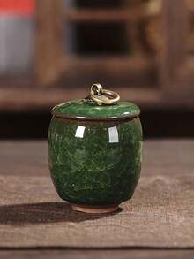New Pet Cremation Urn Box, Crackle Glaze Ceramic Sealed Jar For Dog/Cat Ashes, Teeth, Hair Memorial Collection - 彩色 - 查看 14