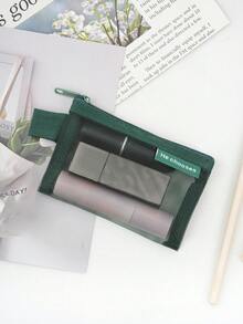 Bolsa de lápiz labial burdeos mini, bolsa de almacenamiento pequeña de malla cuadrada, bolsa con cremallera transparente portátil, bolsa cosmética multifuncional, organizador de maquillaje, mantiene el bolsillo limpio y ordenado, puede almacenar cargadores y cables USB, adecuado para dormitorio, exterior, viaje de verano, vacaciones, decoración del baño, almacenamiento de cosméticos para vacaciones, accesorios de baño, vuelta al colegio - Multicolor - Ver 11
