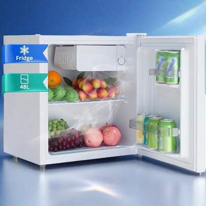 Minikühlschrank, 48 L, Kleinkühlschrank 220-240 V, Umkehrtür, Kompressorkühlschrank Mini für Zuhause, Büro, Schlafzimmer und Ferienhaus, 0-10°C, Weiß [Energieklasse E]