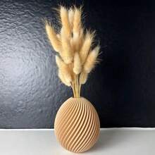 Modern Minimalist Brown Striped Plastic Vase, Suitable For Pampas Grass, Artificial Flowers, Spherical Design, Home Decor, Room Decor, Dining Table Centerpiece, Applicable For Living Room, Wedding Party, Easter Decoration Flower Vase Glass Vase