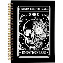 1 Stück Notizbuch mit Blumen-Totenkopf-Motiv, Gothic Notizbuch-Journal, Hexen-Journal, Gothic Büroartikel, Spiralbindung 5,5x8,3, Kinda Emotion Kinds Emotionlessin mit 50 Seiten