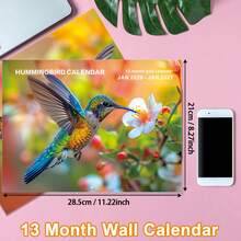 2026-2027 Butterfly Wall Calendar - 13-Month Coated Paper Calendar With Vibrant Butterfly And Floral Designs, 11.3x8.3 Inches, Weekly And Monthly Views, Hanging Hole, English Language, Suitable For Home, Office Or Classroom Organization, Butterfly Decor