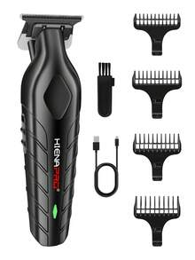 HIENA Professional Men's Hair Clipper And Shaver Set, 5-Piece/3 PiecesSingle Unit Optional, USB Rechargeable Cordless Hair Clipper With LED Display, Lithium Battery, Mini Body, Multiple Accessories, Suitable For Beginner Barbers And Home Use, Exquisite Gift Box Packaging, Create Your Own Men's Hair Clipper Set - Black - View 13