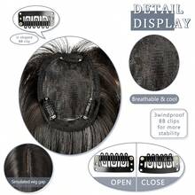 最新款3D立体刘海假发套装，女士适用，采用合成纤维，高密度发片，增加发量，遮盖白发，可烫染。