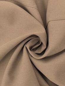 女式口袋纯色双排扣长款风衣，女式秋季服装 - 卡其色 - 查看 9