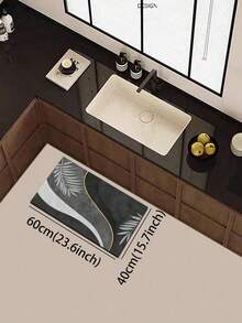 1 tấm thảm nhà bếp bằng gel silica có họa tiết lá và đường cong trang trí, tông màu đen và xám với điểm nhấn màu vàng, thiết kế nghệ thuật tối giản hiện đại, thảm nhà bếp chống mỏi có đệm, vải bề mặt, lớp xốp thấm hút ở giữa, đế cao su chống trượt, thảm nhà bếp trang trí Giáng sinh dày khoảng 3mm - Nhiều màu - Xem 12