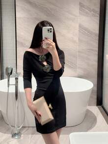 1 件简约迷你盒式手拿包，奢华金属扣设计晚礼服包，优雅闪亮迷你钱包，适合正式场合，适合作为生日/节日礼物，配有可拆卸肩链 - 金色 - 查看 11