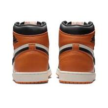 Nike Jordan Air Jordan 1 "Shattered Backboard" 2025 Retro Version, Soft & Comfortable, Non-Slip , High-Top, Retro Basketball Shoes, White/Black/Orange - Black Orange - View 4