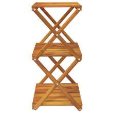 Scaffale pieghevole a 3 ripiani Larryhot Marrone 43x31x63 cm Legno di acacia, robusto e durevole, facile da montare, stile decorativo, adatto per riporre soprammobili, statuette, libri, piccoli oggetti, ecc. - Castano - Visualizzare 5