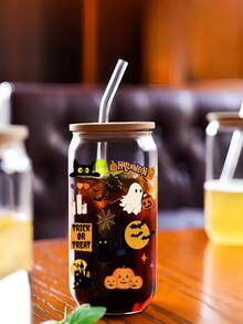 1 szt. wielokrotnego użytku kubek ze słomką do kawy, napojów gazowanych i napojów mrożonych – najlepszy wybór na prezent na Halloween