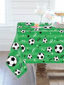 1pc Green Football Disposable Tablecloth, Green Football Pattern PE Tablecloth, Football Theme Party Decorative Tablecloth, Birthday Holiday Party Decorative Tablecloth, Football Party Green Tablecloth, Gender Reveal Party Decorations, Sports Theme Party Dining Table Decor, Kitchen Dining Room Decor Table Runner, Home Decor Table Skirt, Outdoor Camping Picnic Decor Table Runner, Party Gifts - Football - View 7