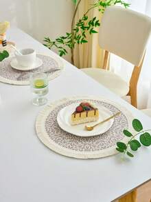 Round Placemats With Tassels, Coasters, Heat-Resistant Pads, Vase Decor Mats, Suitable For Homes, Hotels, Restaurants