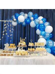 68pcs/Set Blue, White & Silver Balloon Arch & Garland Kit, Suitable For Birthday, Wedding, Christening, Graduation, Anniversary Party Decoration - Includes Chains, Balloon Garlands, Balloon Arches, Wedding Decor, Event Styling, Holiday Wreaths, Elegant Balloons, Balloons, Balloon Bouquets, Wedding Organizers, Party Hosts - Multicolor - View 4