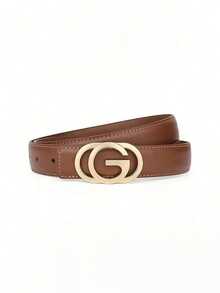 1/2pcs New Women's Belt With The Letter "G" Button, The Women's Fashionable, Simple And Versatile Denim Suit Belt, And The Elegant Waist