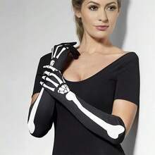 4/3/2/1 Pairs Halloween Skull Touchscreen Skeleton Gloves, Suitable For Women And Children's Halloween Party Costumes, Black Polyester Gloves - Multicolor - View 8