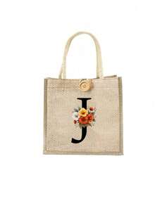 Bolso de tela con estampado de letras, bolso de tela estampado, bolso con decoración de botones, bolso grande de capacidad minimalista, bolso de tela casual y portátil de gran capacidad, bolso de compras multifuncional, nuevo diseño, gran capacidad, compañero de compras, bolso de hombro, bolso de tela, bolsa de almuerzo, lonchera, bolso cruzado, para mujer, uso diario, cita - Multicolor - Ver 30
