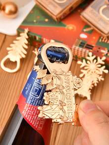 1/4pcs Christmas Bottle Opener, Christmas Gift, Snowman, Christmas Tree, Snowflake Christmas Gift Car Bottle Opener