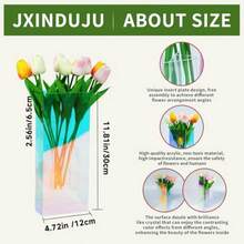 D11.8 Inch Iridescent Plastic Vases For FlowersFlower Vases For Bouquet Acrylic Vases For Centerpieces Table DecorRec Look Wedding Housewarming Gift Iridescent 4.7''Lx11.8''H10 - óng ánh - Xem 2
