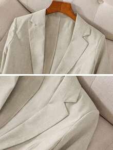 Lightweight Casual Blazer For Petite Women, Elegant Style - Khaki - View 3