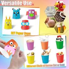 20pcs 9oz Thick Disposable Colored Paper Cups, Reusable Colored Party Cups For DIY, Suitable For Coffee, Milk, Juice, Hot Tea, Wedding, Family Gathering, Camping Picnic, Party Decoration, Birthday, Housewarming, Gender Reveal, Christmas, Thanksgiving, Halloween, Easter - Yellow - View 3