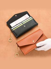 Slim Long Wallet Men's Bifold Wallet PU Leather Travel Passport Holder Card Case Clutch Purse Unisex With Wrist Strap - Multicolor - View 10