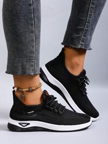 STEPREACH Women's Spring New Casual Sneakers, Breathable Mesh Fabric, Comfortable Work Shoes, Non-Slip Flat Lace-Up Shoes